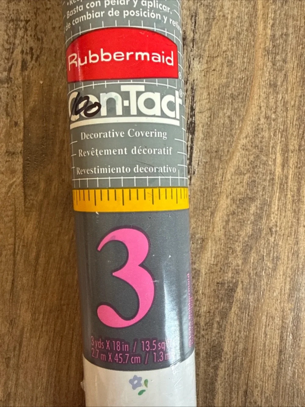 Vtg Contact Paper Peel & Stick Shelf Liner Roll Rubbermaid 13.5 Sq Hart N Flwr